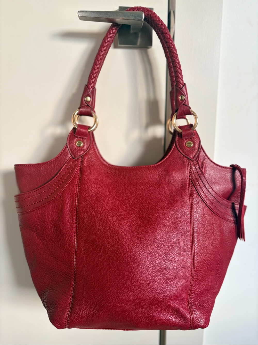 ๐ Vintage The Sak Genuine Leather Y2K Boho Large Shoulder Bag Downtown It Girl